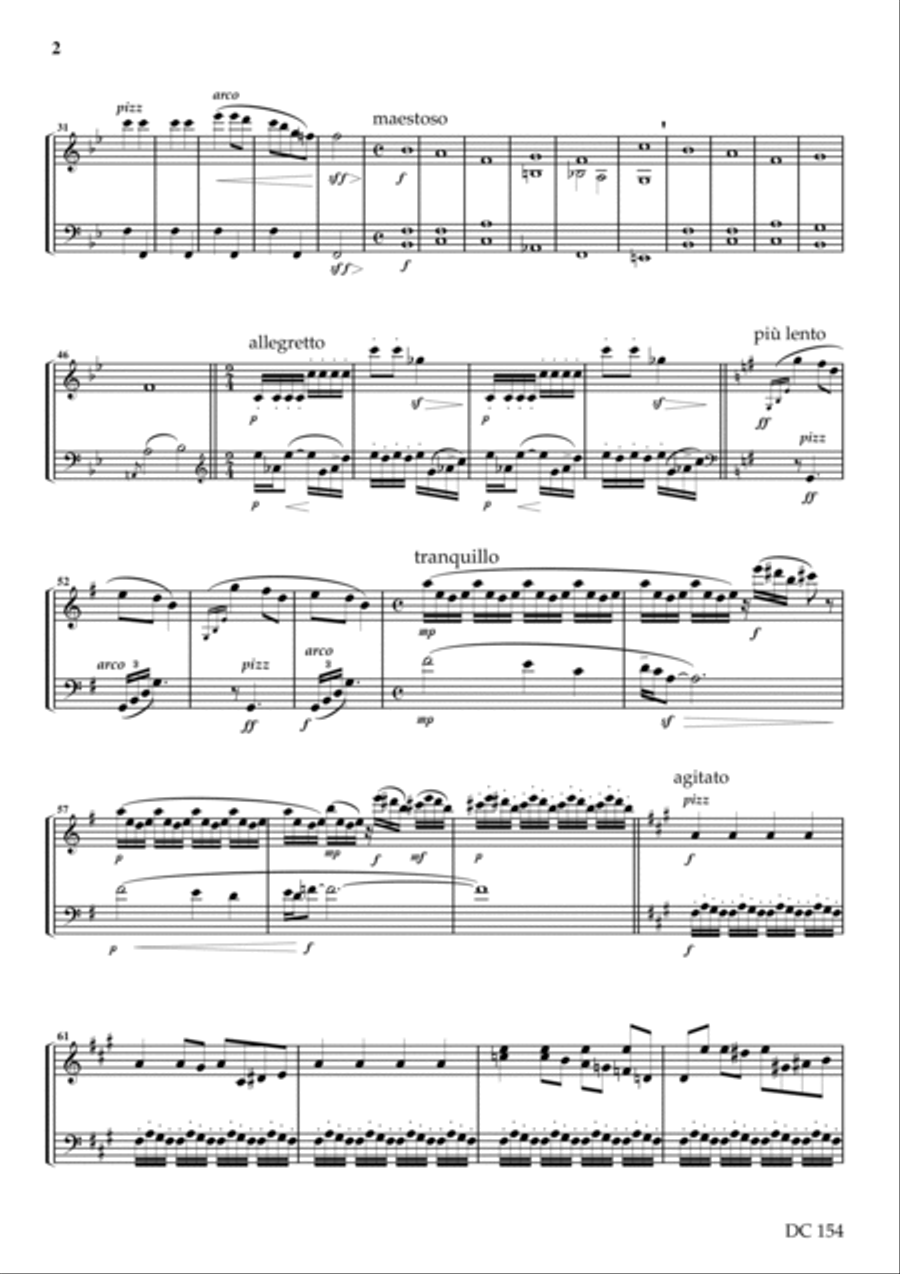 Slovak Rhapsody for violin and violoncello String Duet scores gallery preview page 2