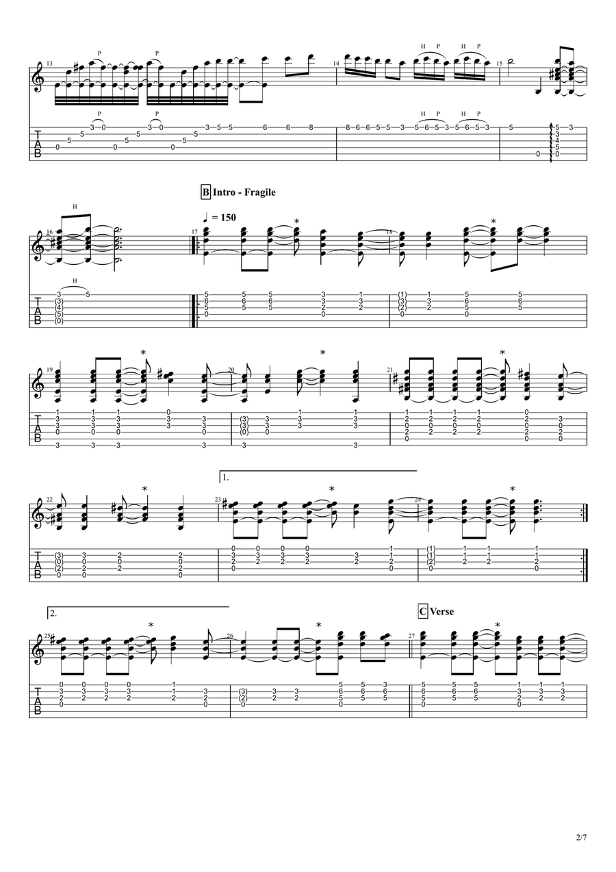 Fragile Acoustic Guitar scores gallery preview page 2