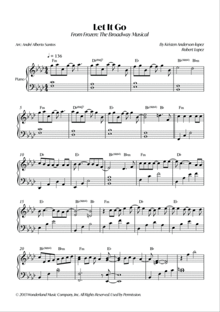 Let It Go Piano Solo scores gallery preview page 2