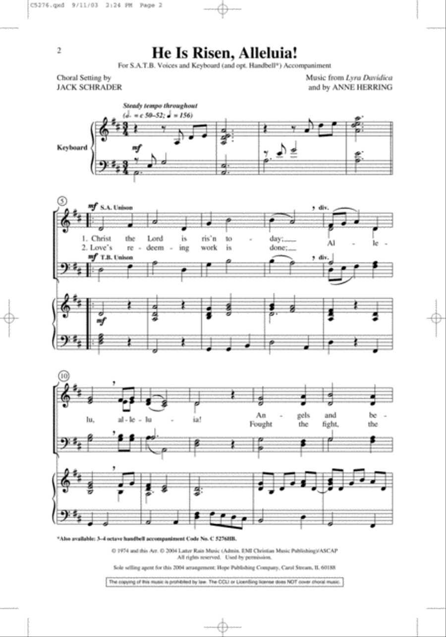 He Is Risen, Alleluia! 4-Part scores gallery preview page 9
