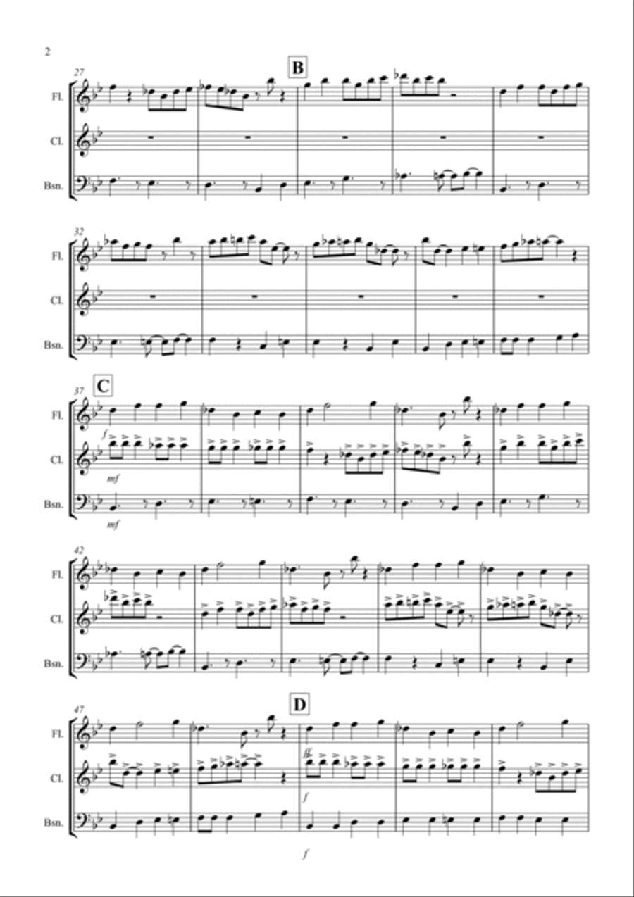 Raising the Game! (jazzy style!) for Wind Trio Woodwind Trio scores gallery preview page 2