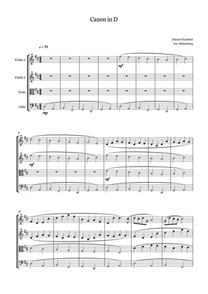 Canon in D - Johann Pachelbel for String Quartet.