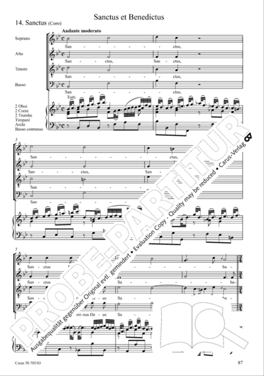 Missa in g. Hasse-Werkausgabe IV/3 4-Part scores gallery preview page 96