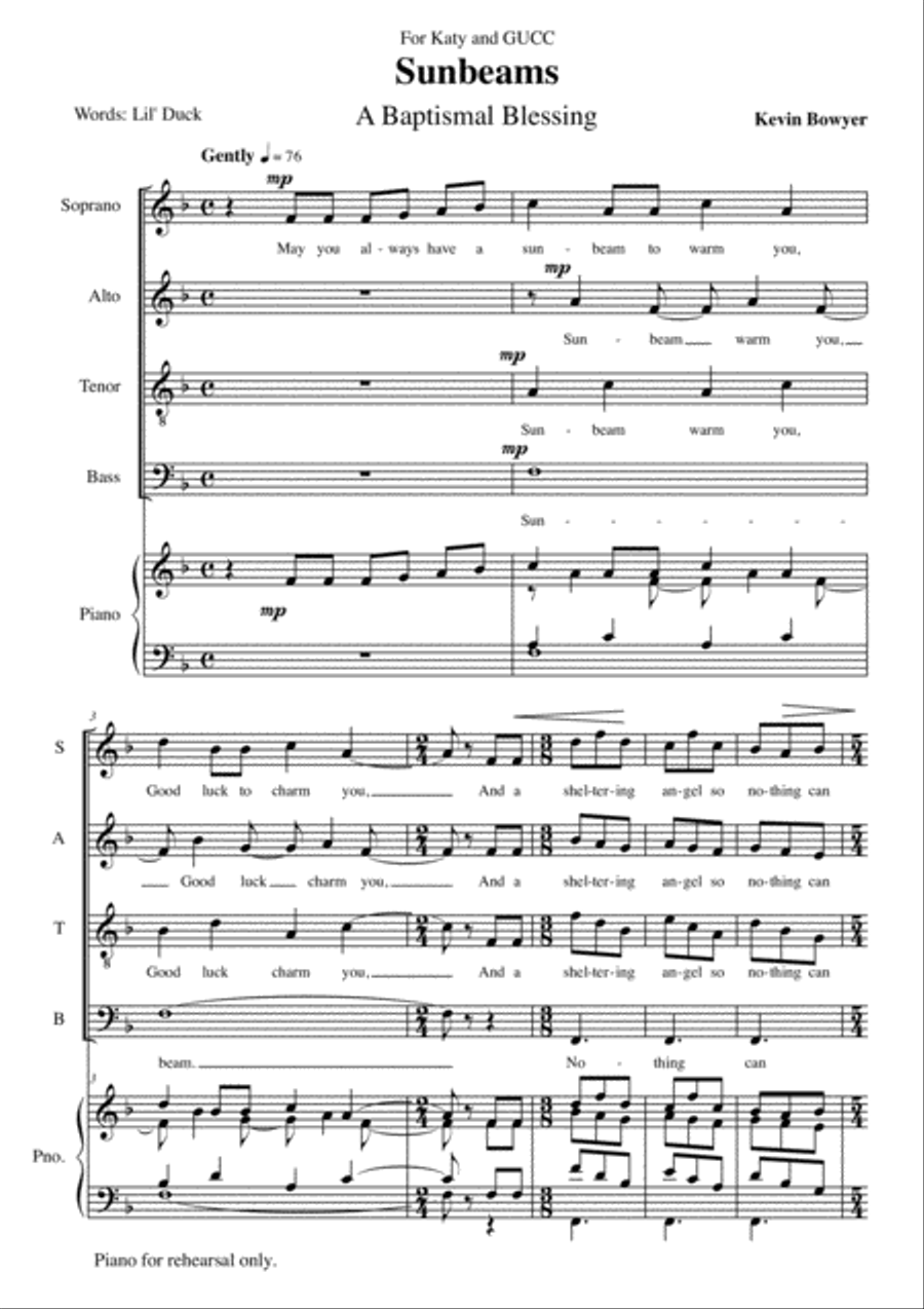 Sunbeams 4-Part scores gallery preview page 1