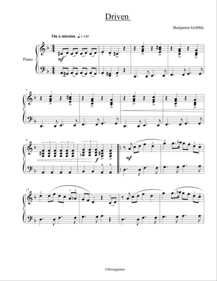 Driven Piano Solo scores gallery preview page 2