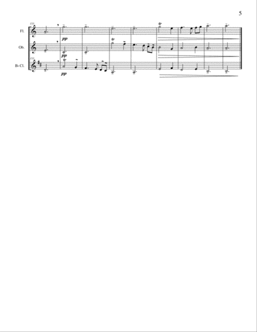 Variations on All the Pretty Little Horses - woodwind trio Woodwind Trio scores gallery preview page 5