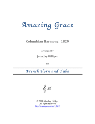 Amazing Grace for French Horn and Tuba