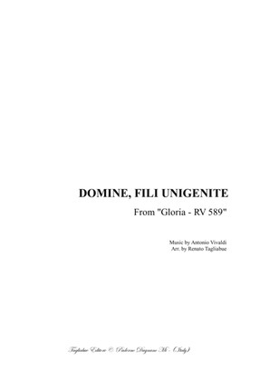 Book cover for DOMINE FILI UNIGENITE - From "Gloria - RV 589 - Vivaldi" - Arr. for SATB Choir and Organ
