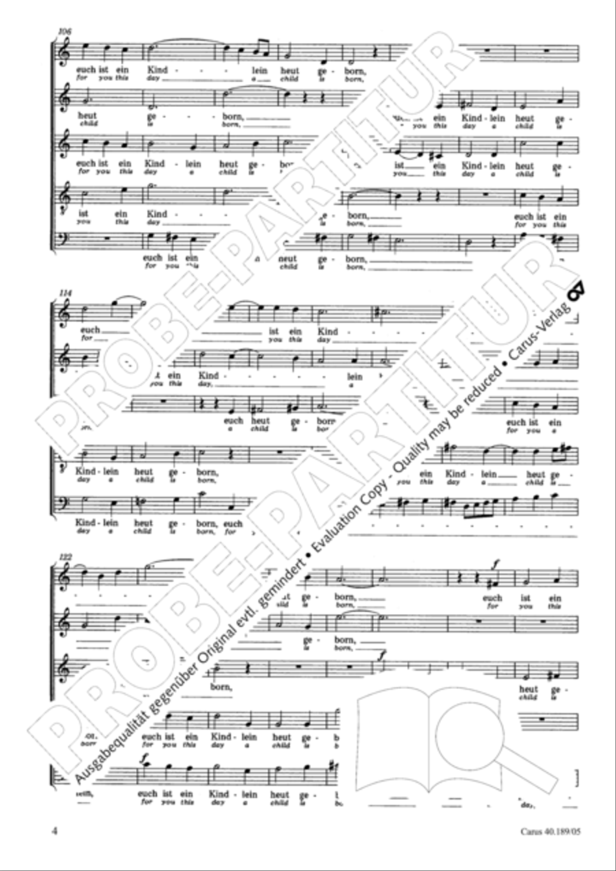 From heav'n on high (Vom Himmel hoch) SSATB scores gallery preview page 5