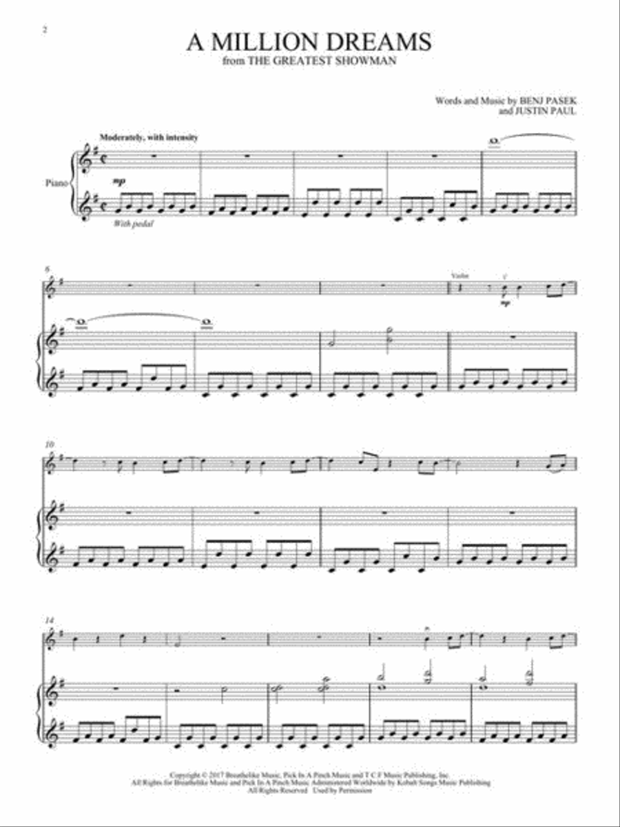 A Million Dreams (from The Greatest Showman) Violin Solo scores gallery preview page 3