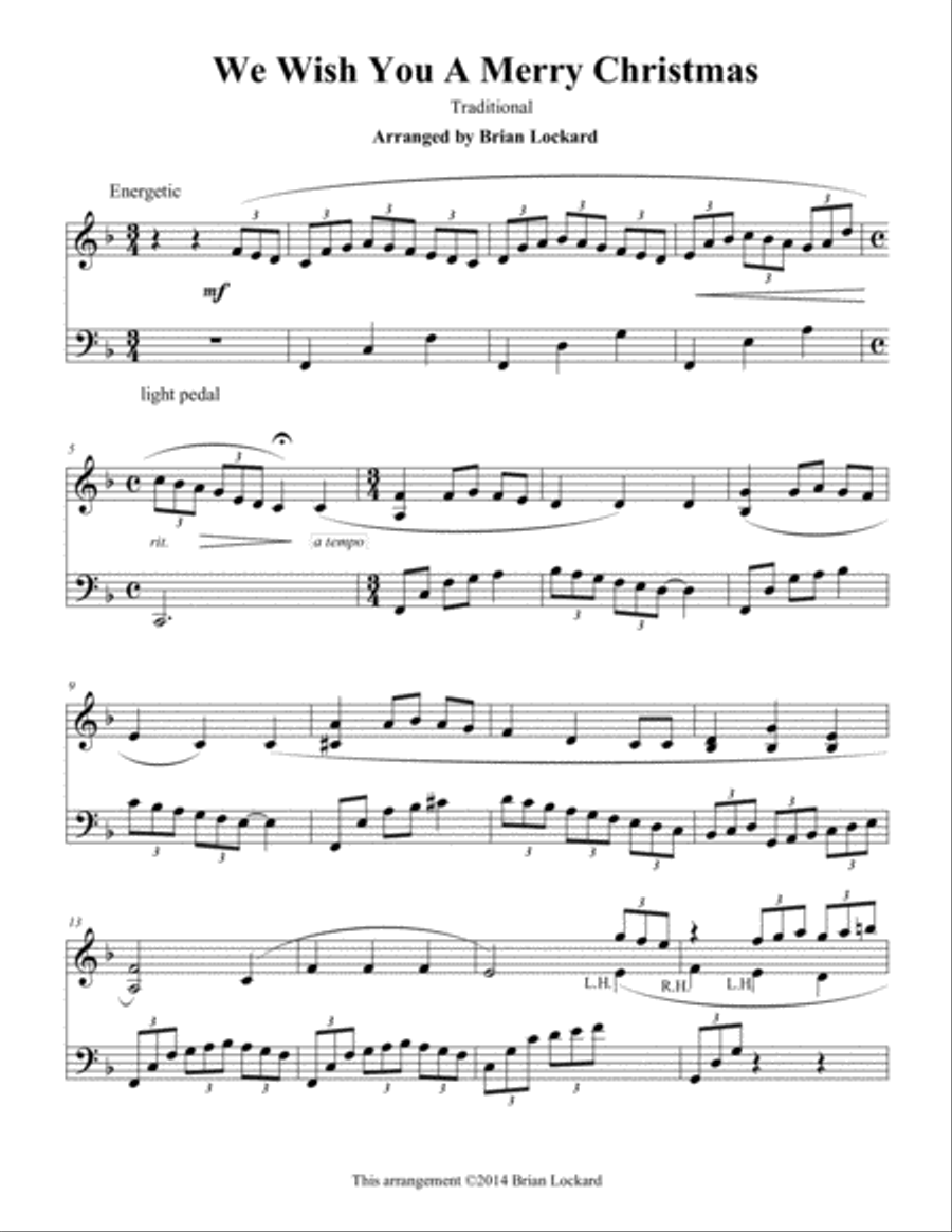 We Wish You a Merry Christmas Solo Piano We Wish You a Merry Christmas Solo Piano Piano Solo scores gallery preview page 1