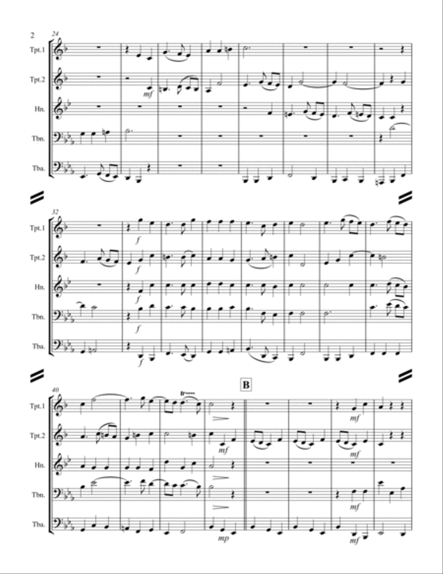 Handel - And the Glory of the Lord from Messiah (for Brass Quintet) Brass Quintet scores gallery preview page 3
