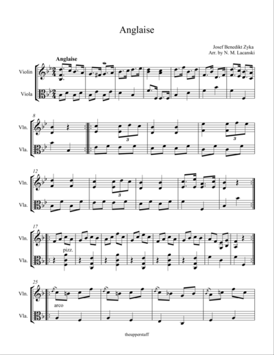 Anglaise Anglaise String Duet scores gallery preview page 1