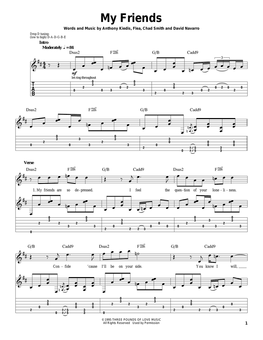 My Friends Acoustic Guitar scores gallery preview page 1
