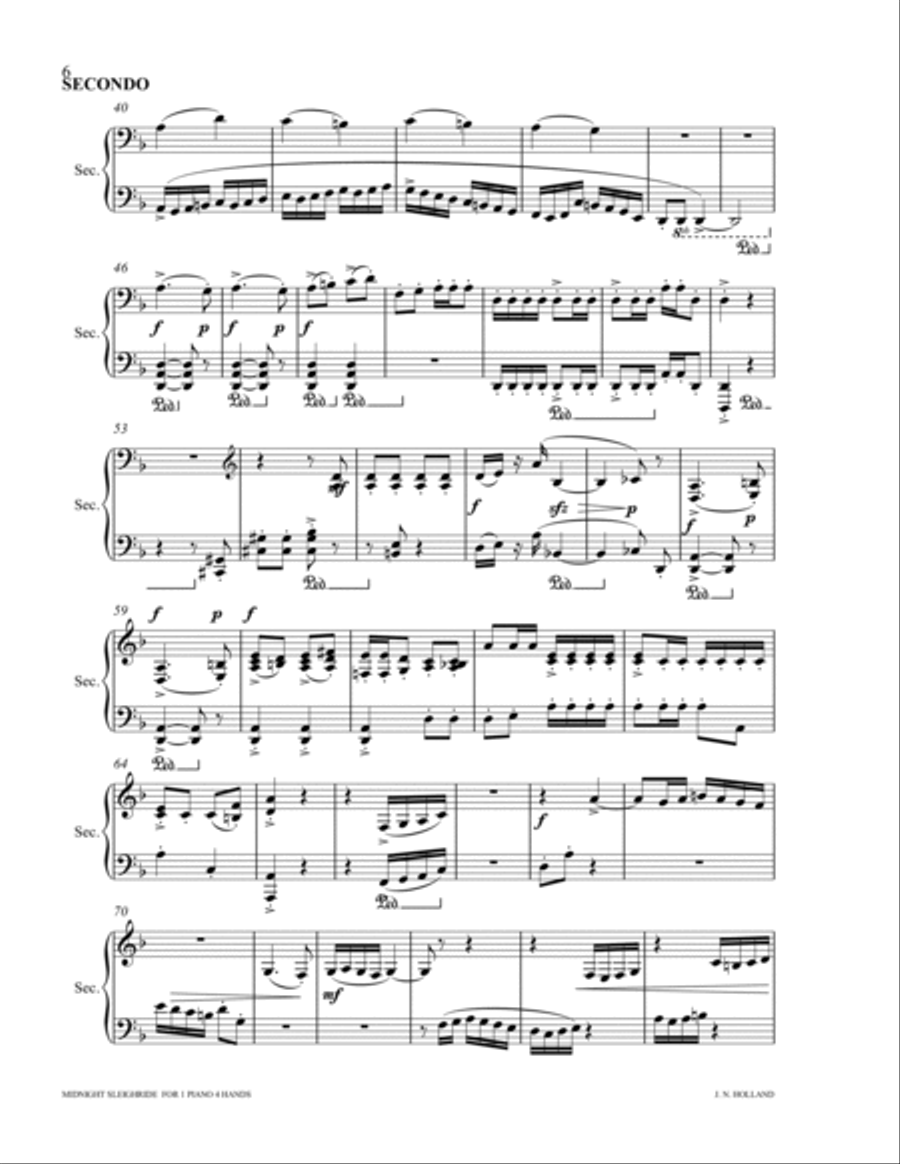 Midnight Sleigh Ride for 1 Piano 4 Hands Midnight Sleigh Ride for 1 Piano 4 Hands 1 Piano, 4-Hands scores gallery preview page 6