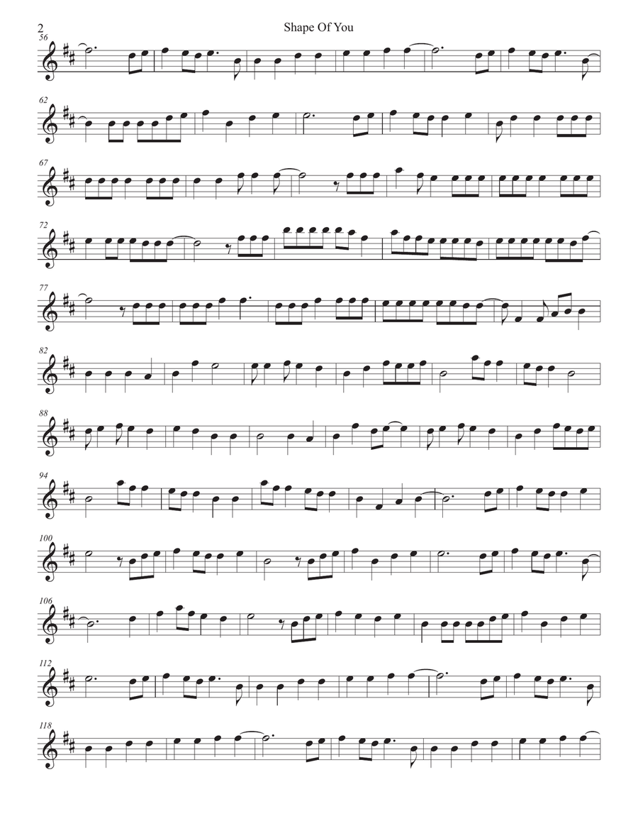 Shape Of You Alto Saxophone scores gallery preview page 2