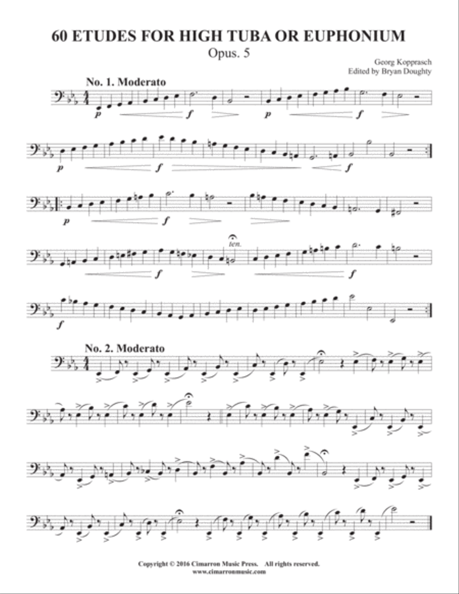 60 Etudes for High Tuba or Euphonium Euphonium scores gallery preview page 2