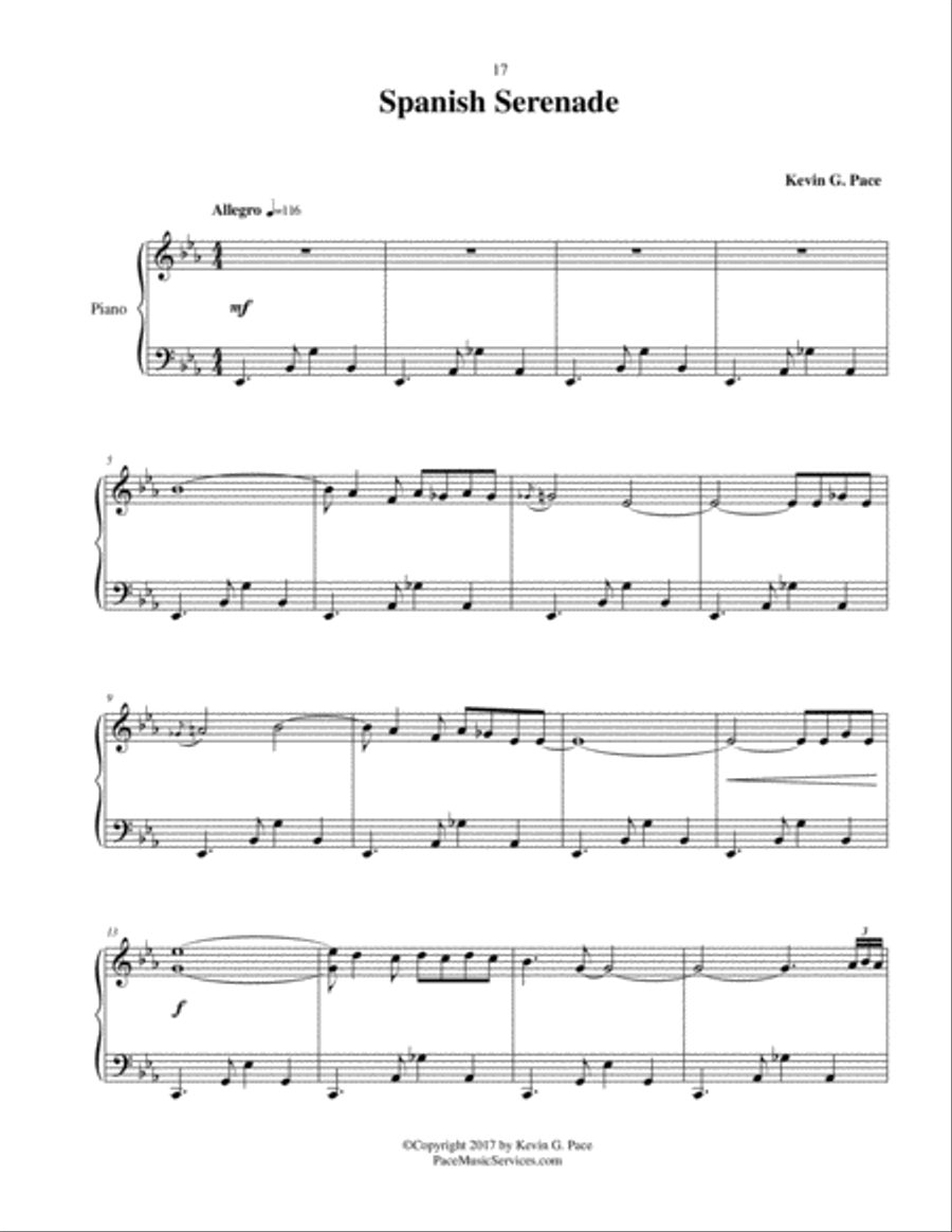 Spanish Serenade - original piano solo Piano Solo scores gallery preview page 2