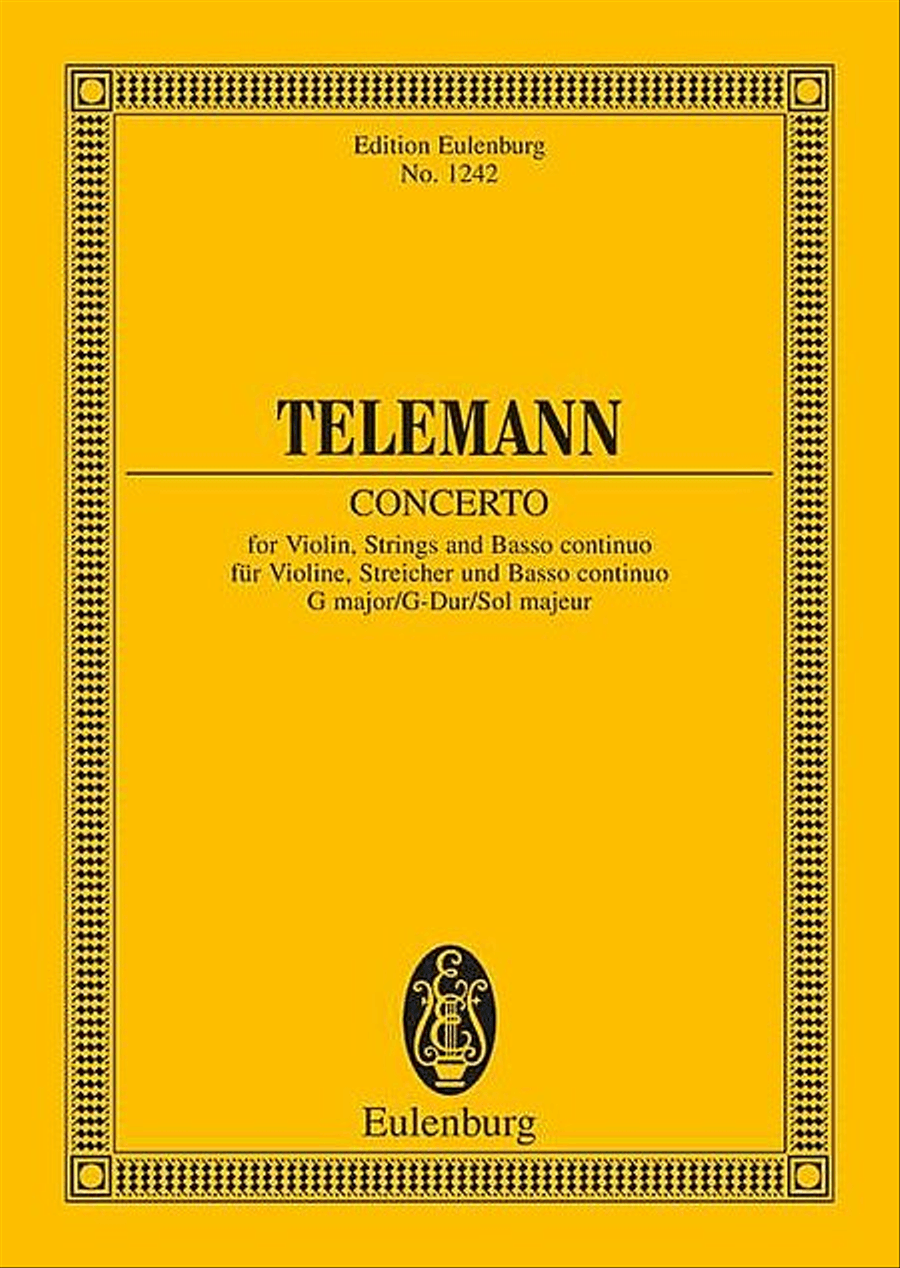 Violin Concerto in G Major by Georg Philipp Telemann Orchestra - Sheet Music