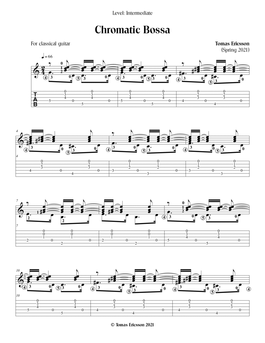 Chromatic Bossa (TAB) Electric Guitar scores gallery preview page 1