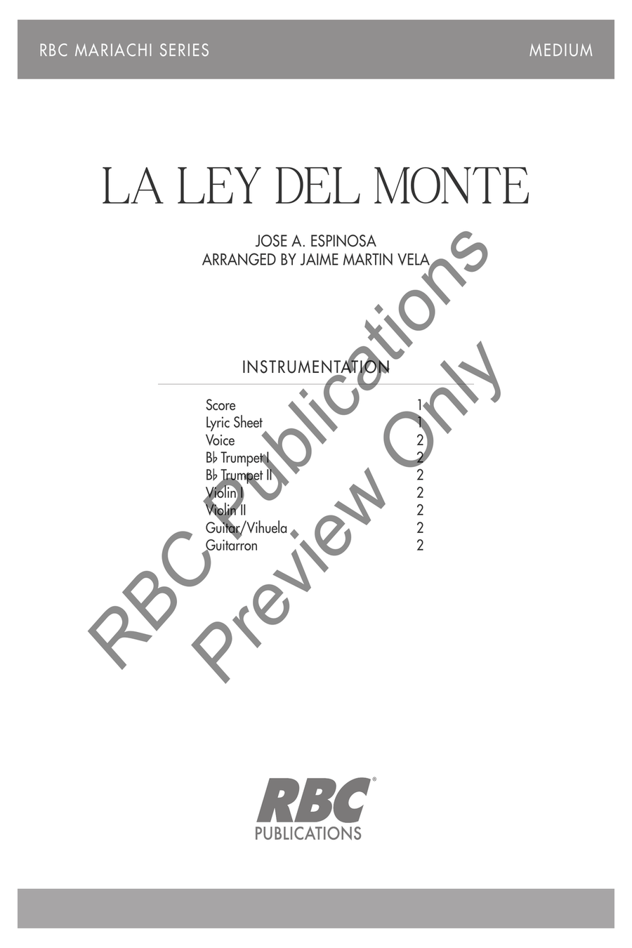 La Ley Del Monte Voice scores gallery preview page 2