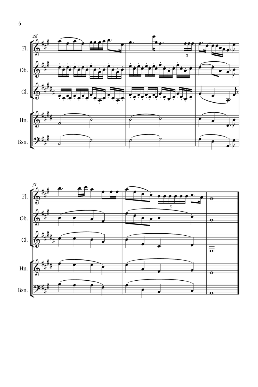 Die With A Smile Die With A Smile Woodwind Quintet scores gallery preview page 6