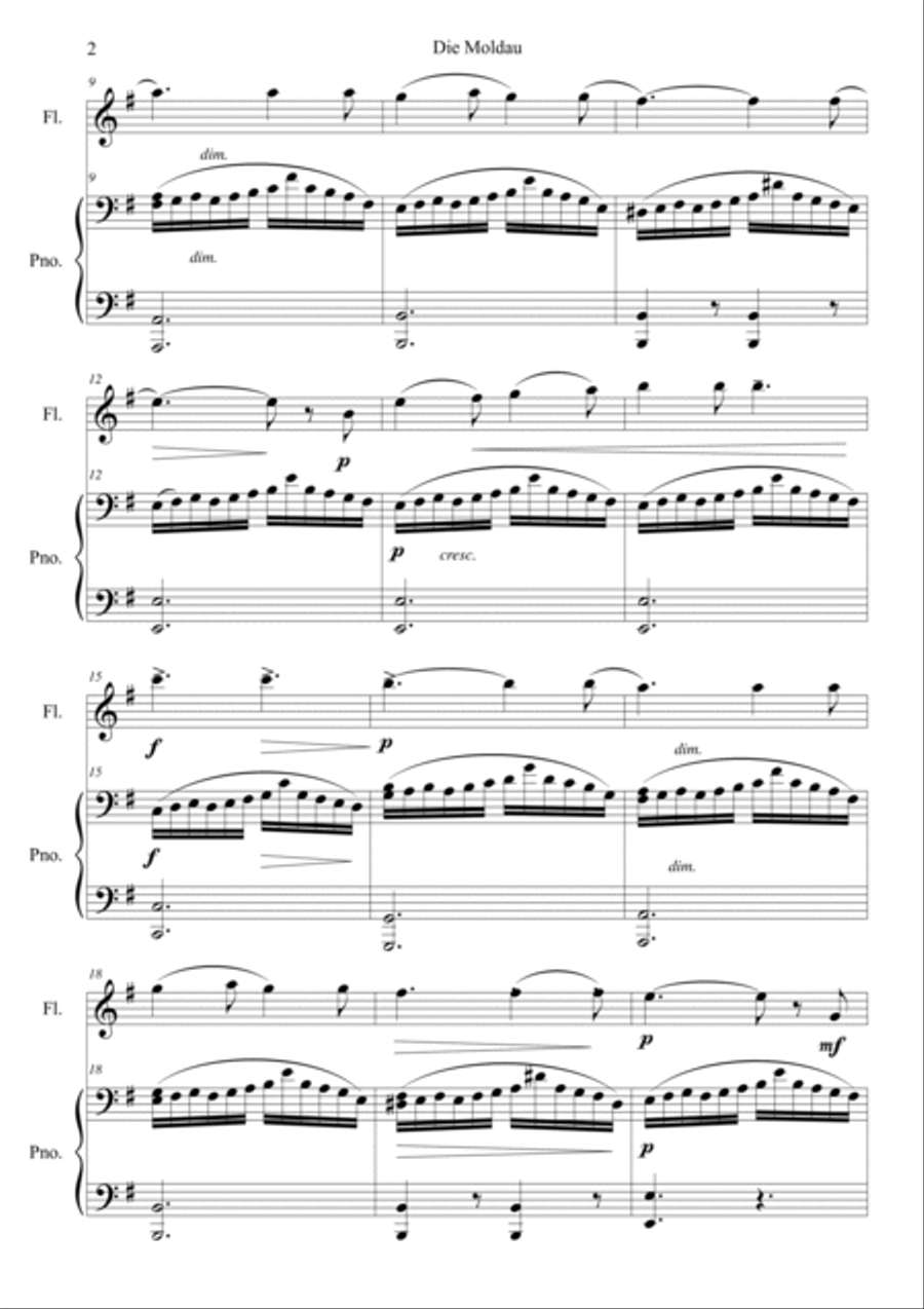 Die Moldau (Short Version) Flute Solo scores gallery preview page 2