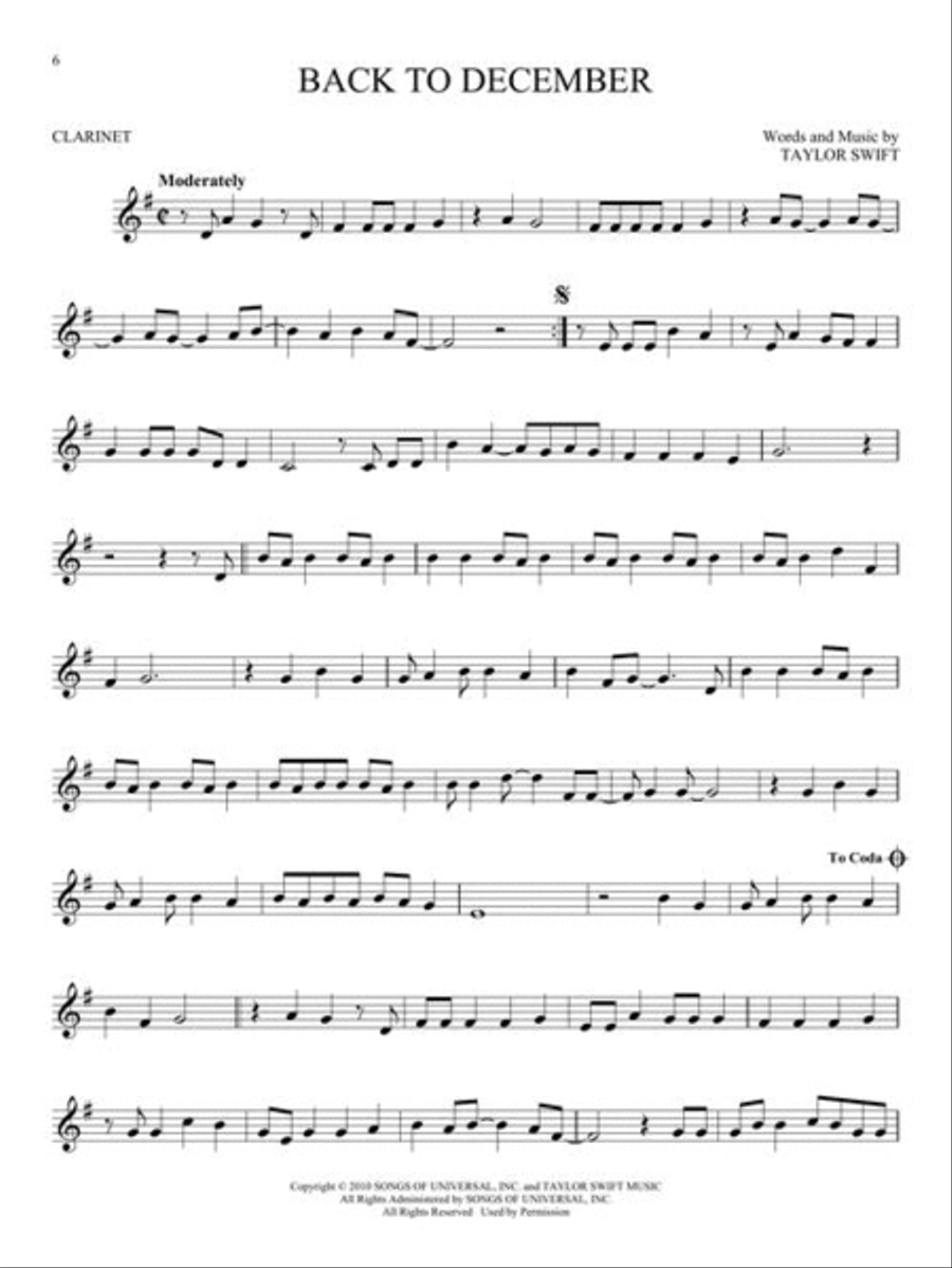 Taylor Swift Taylor Swift Clarinet Solo scores gallery preview page 6
