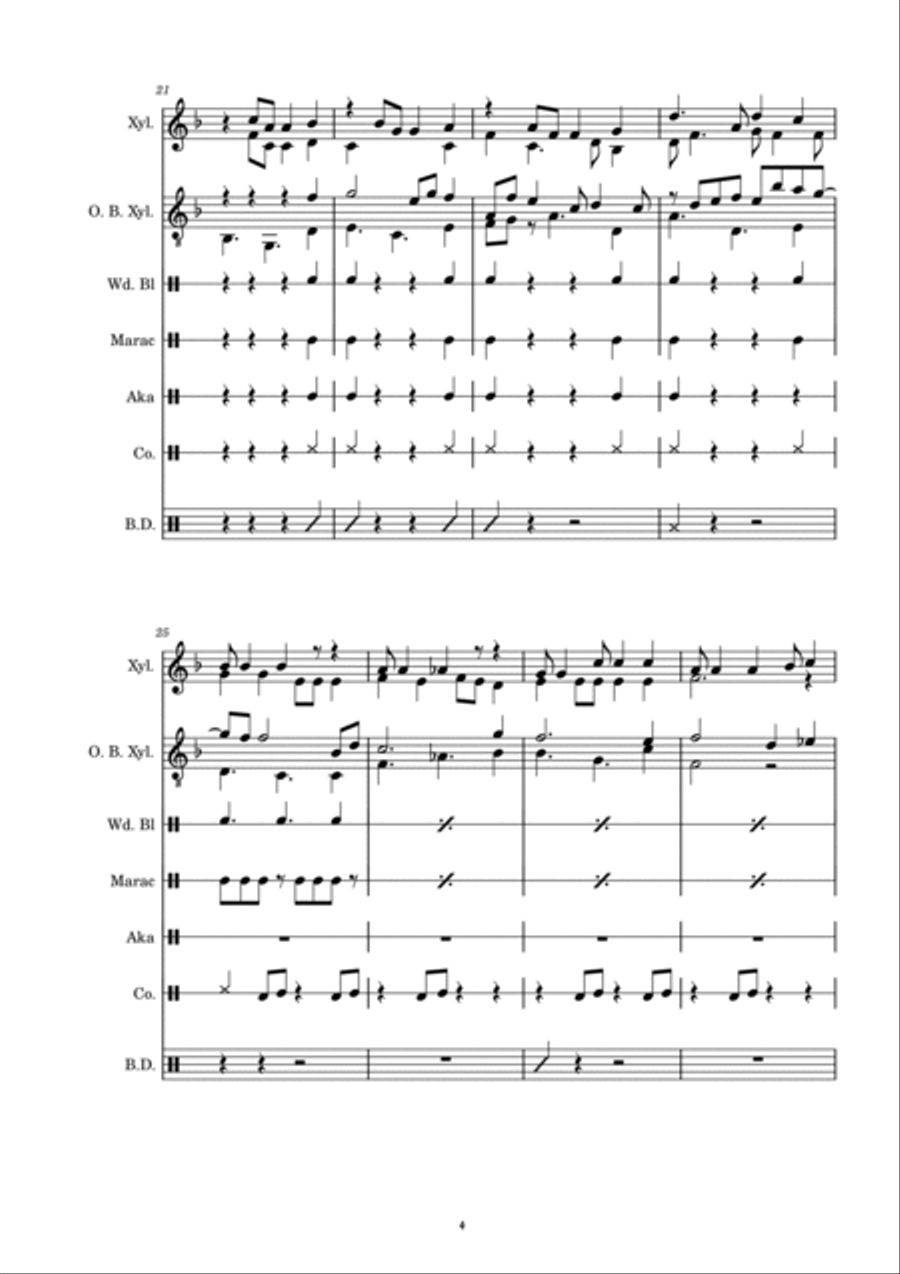 Herald (A Xylophone Ensemble) Full Orchestra scores gallery preview page 4