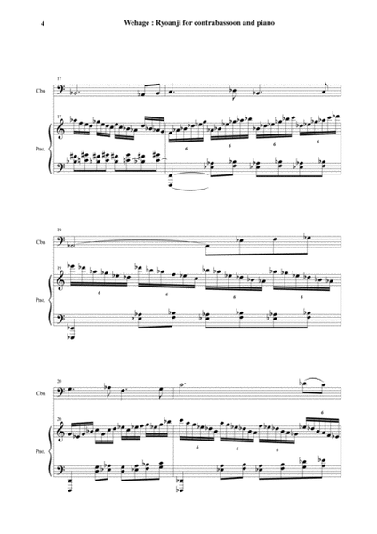 Paul Wehage: Ryoanji for contrabassoon and piano