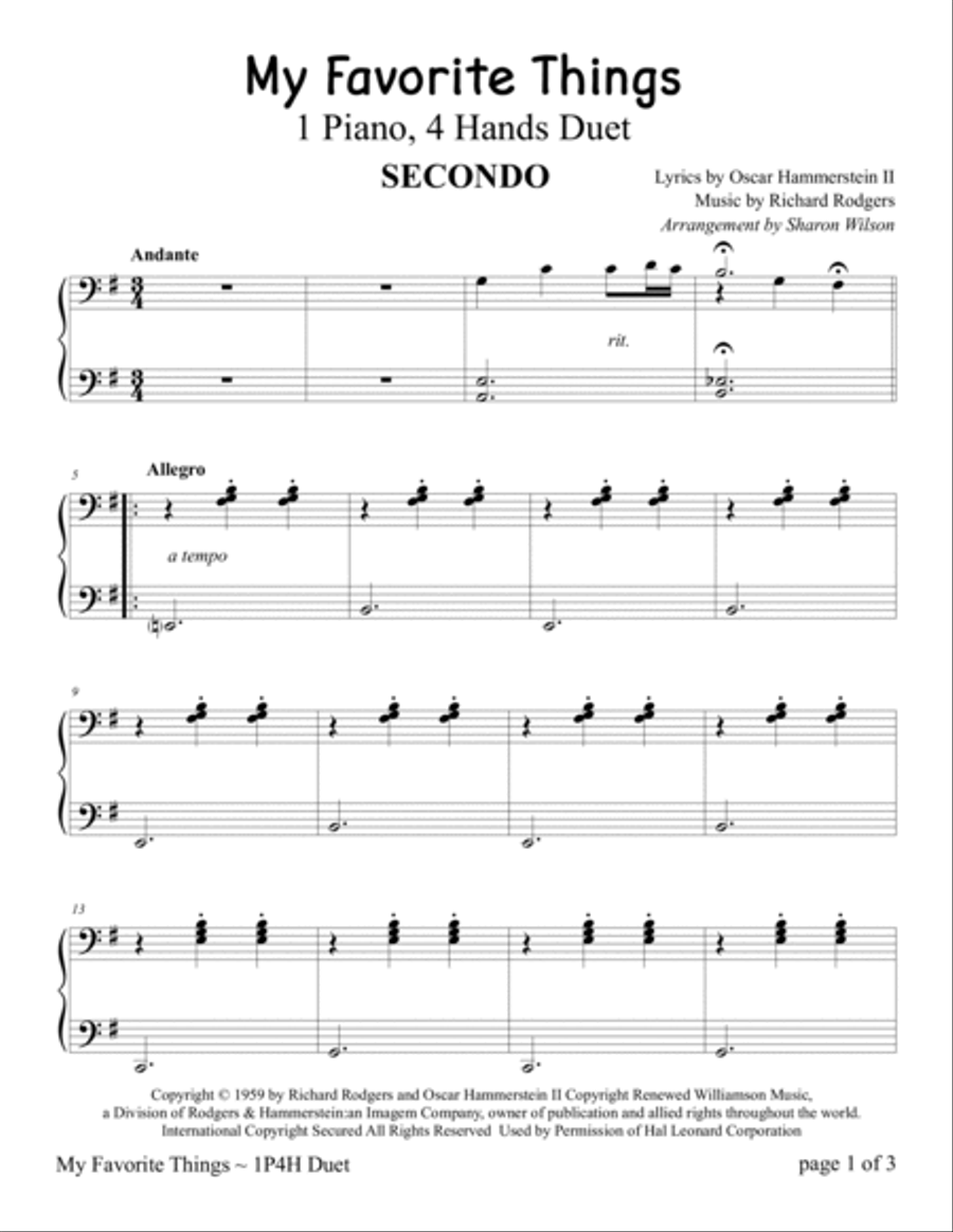 My Favorite Things 1 Piano, 4-Hands scores gallery preview page 6