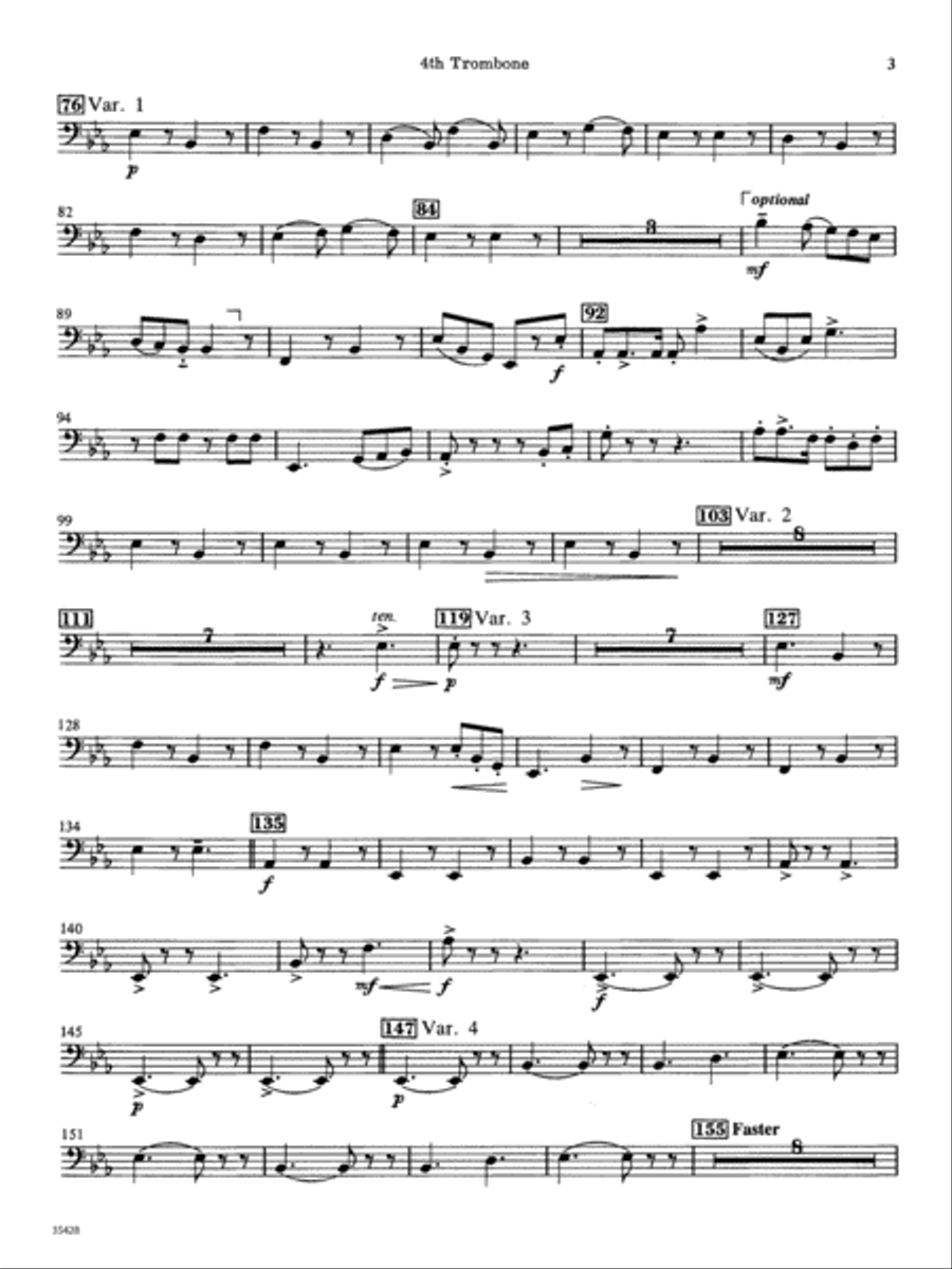 Le Carnaval de Venise: 4th Trombone Concert Band scores gallery preview page 2