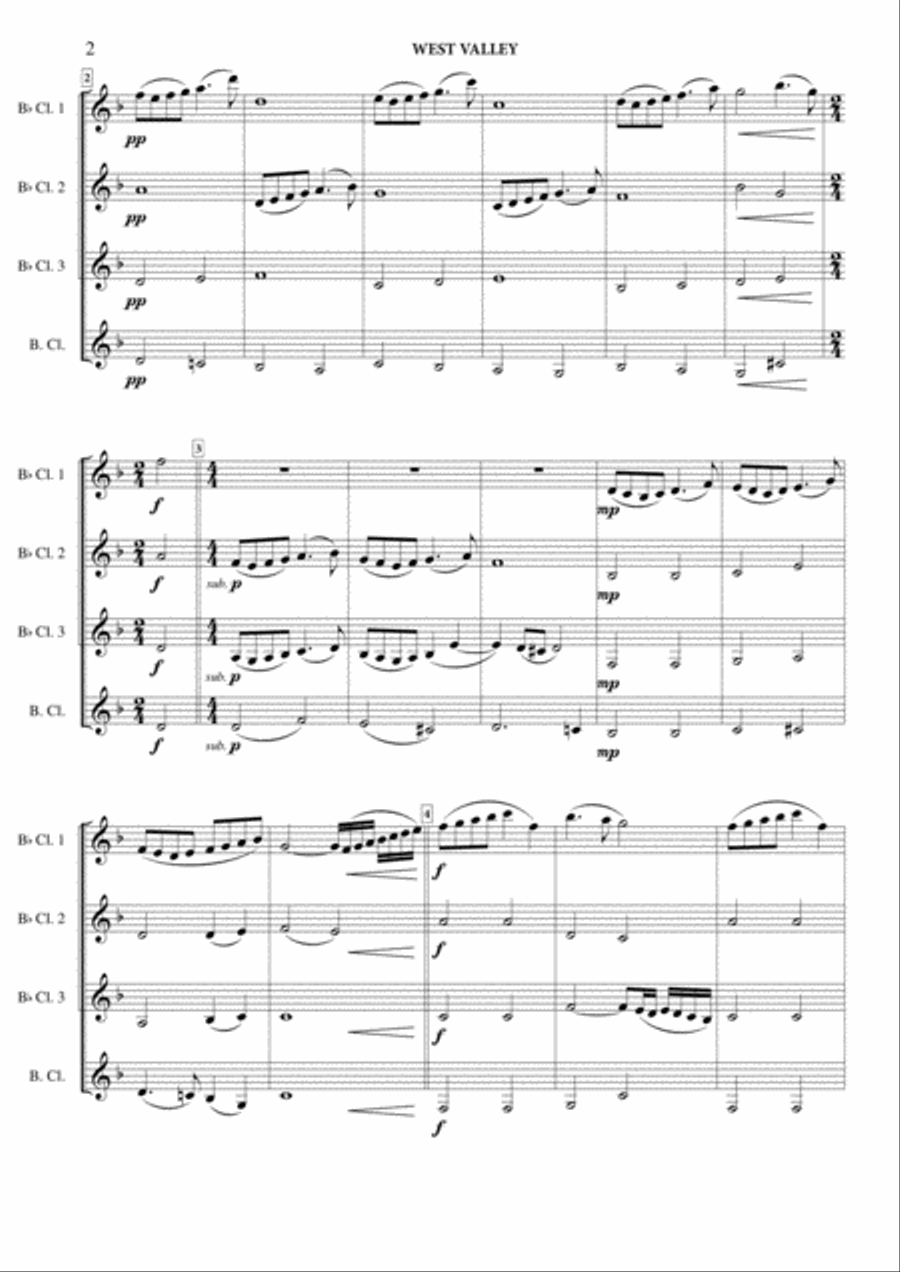 West Valley Clarinet Quartet scores gallery preview page 3