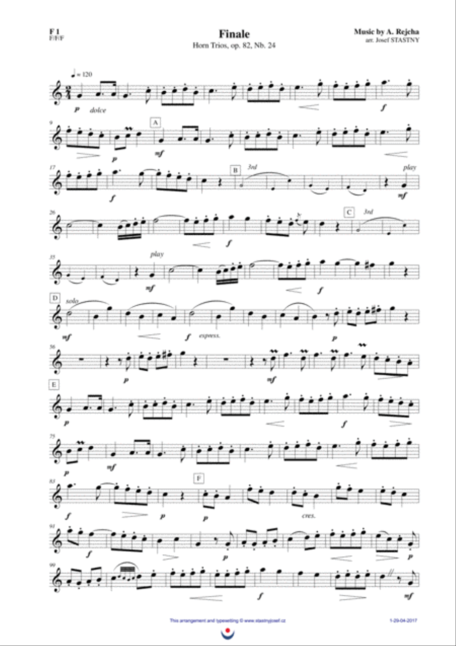 Horn Trios, Nb. 24 - FINALE Horn Trios, Nb. 24 - FINALE Woodwind Trio scores gallery preview page 4