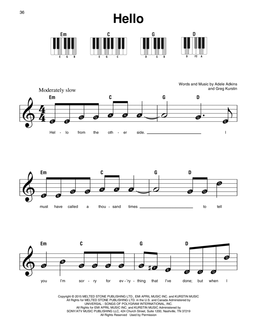 Hello Easy Piano scores gallery preview page 1