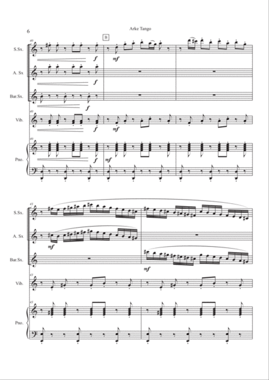Arke Tango (score) Arke Tango (score) Small Ensemble scores gallery preview page 6