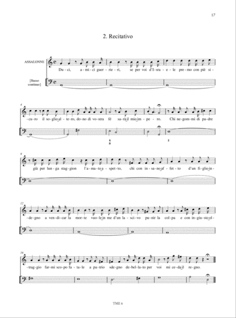 L’Assalonne (Modena 1684) - Il Mosè legato di Dio e liberator del popolo ebreo (Modena 1686). Critical Edition Choir scores gallery preview page 4