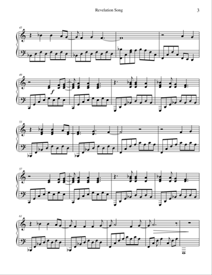 Revelation Song Piano Solo scores gallery preview page 4