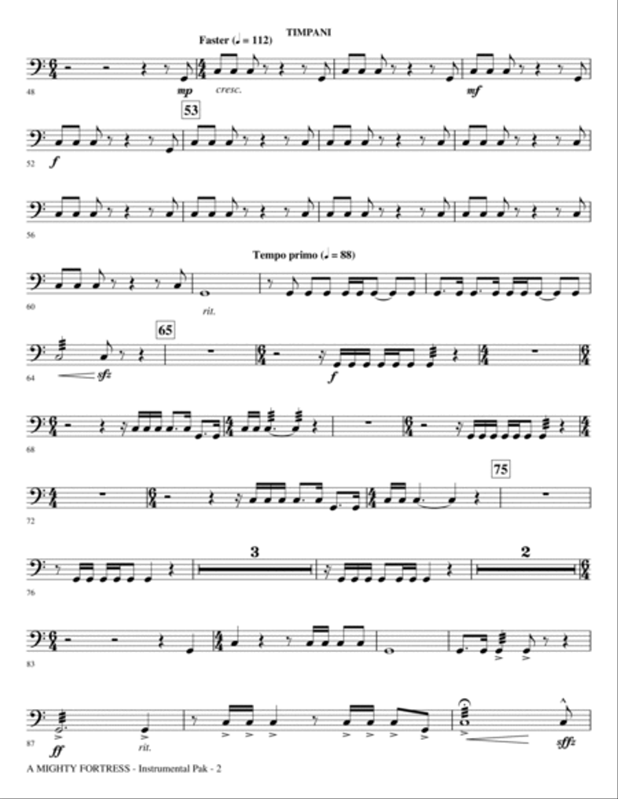 A Mighty Fortress - A Festival of Hymns - Timpani Choir scores gallery preview page 2