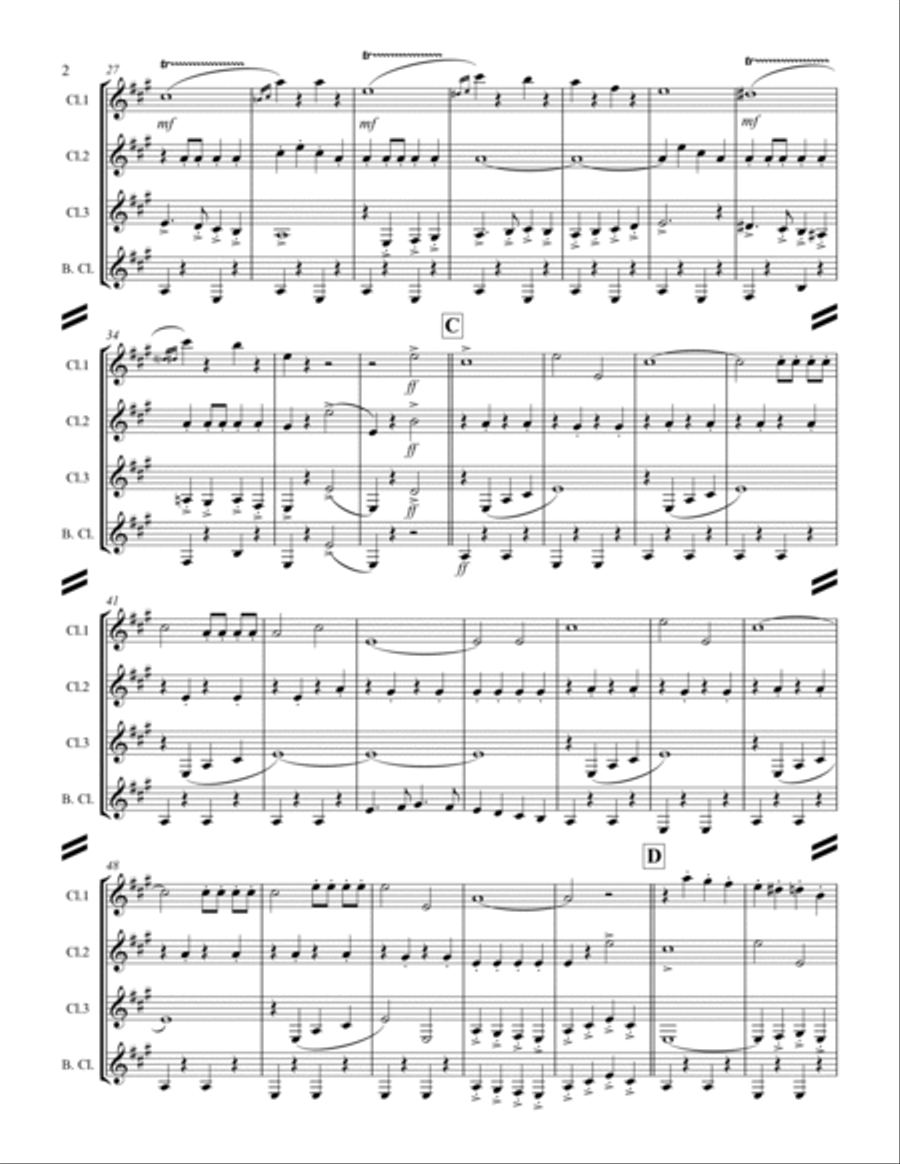 March - The Thunderer (for Clarinet Quartet) Clarinet Quartet scores gallery preview page 3