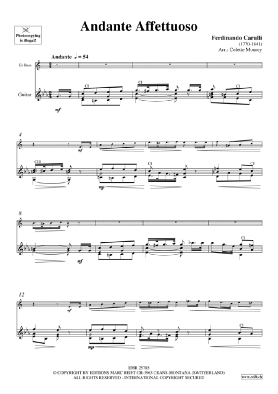 Andante Affettuoso Andante Affettuoso Classical Guitar scores gallery preview page 3