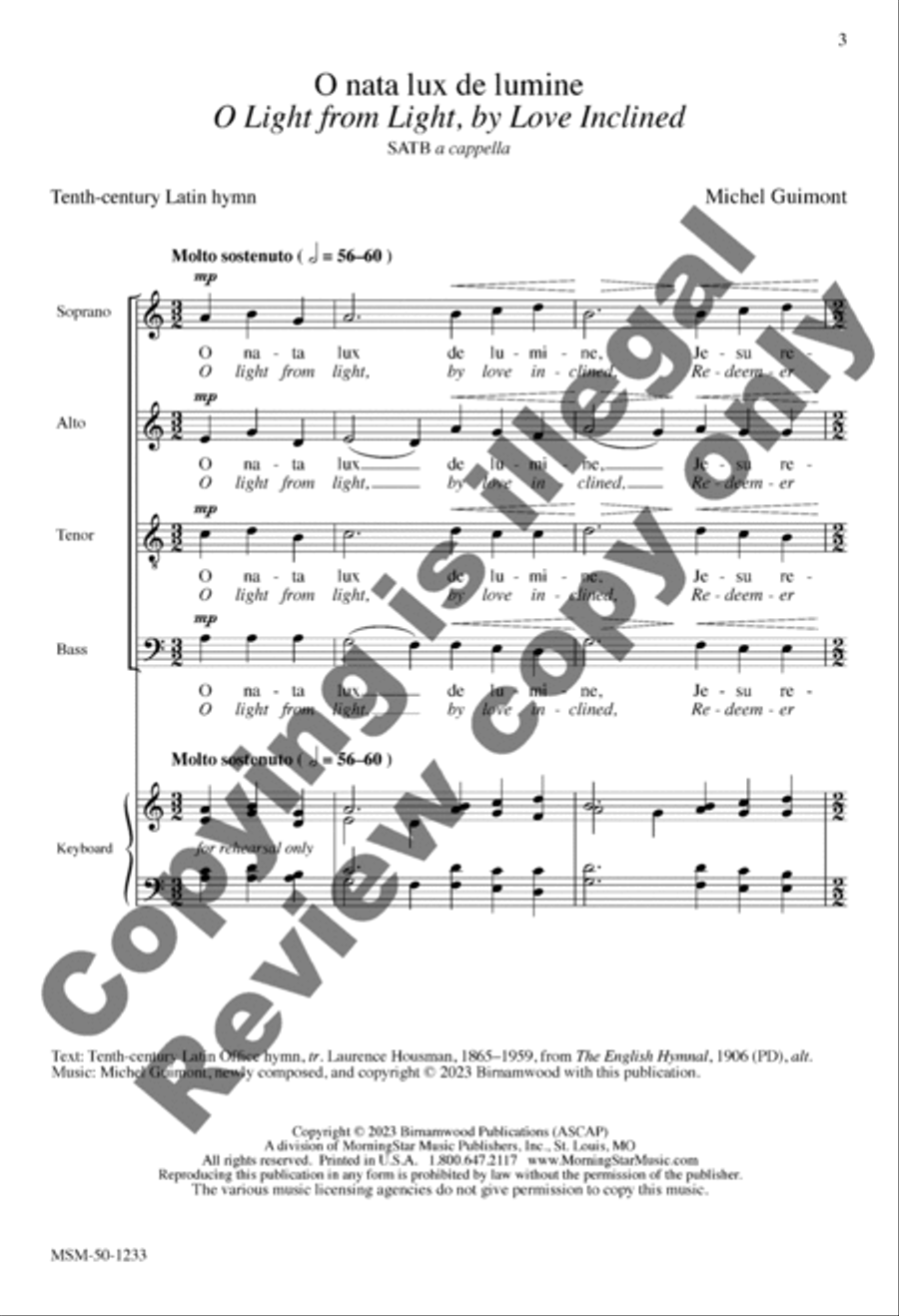 O nata lux de lumine 4-Part scores gallery preview page 2