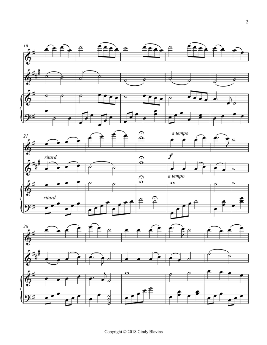 Angels We Have Heard On High, for Harp, Flute and Clarinet Clarinet scores gallery preview page 3