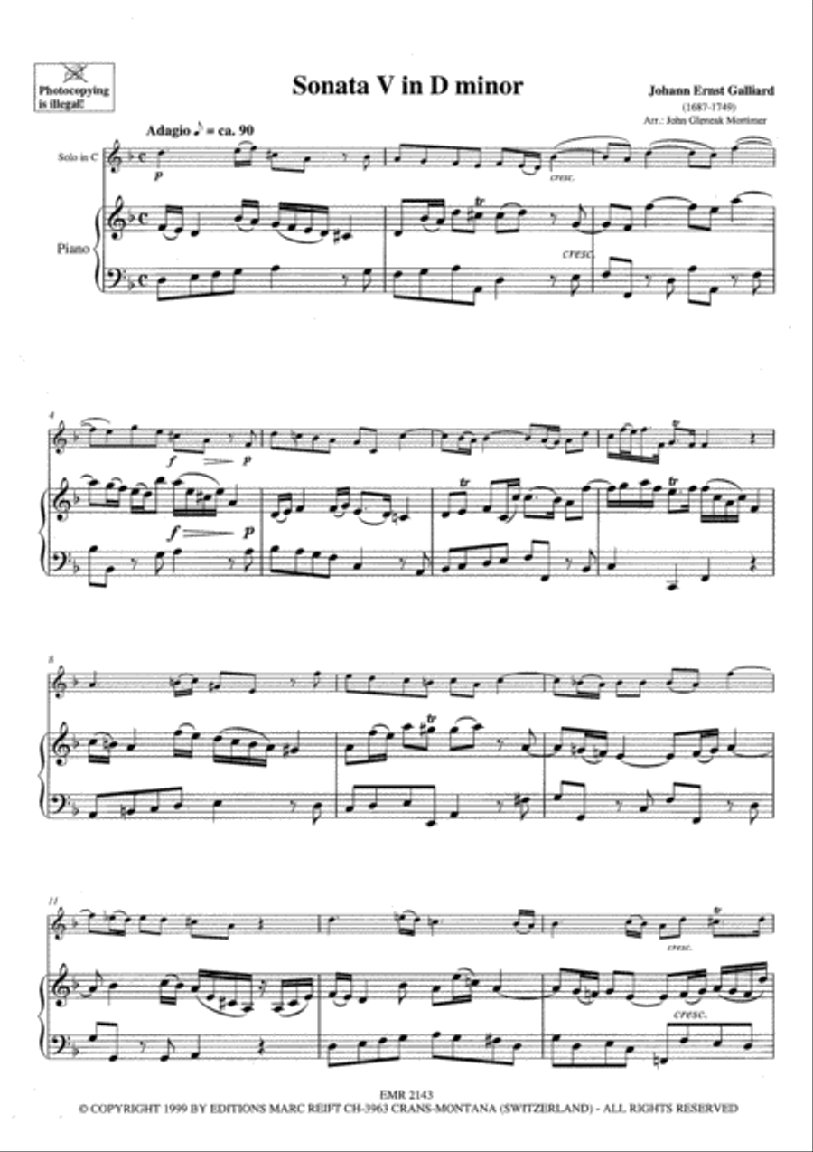 Sonata No. 5 in D minor Euphonium scores gallery preview page 3