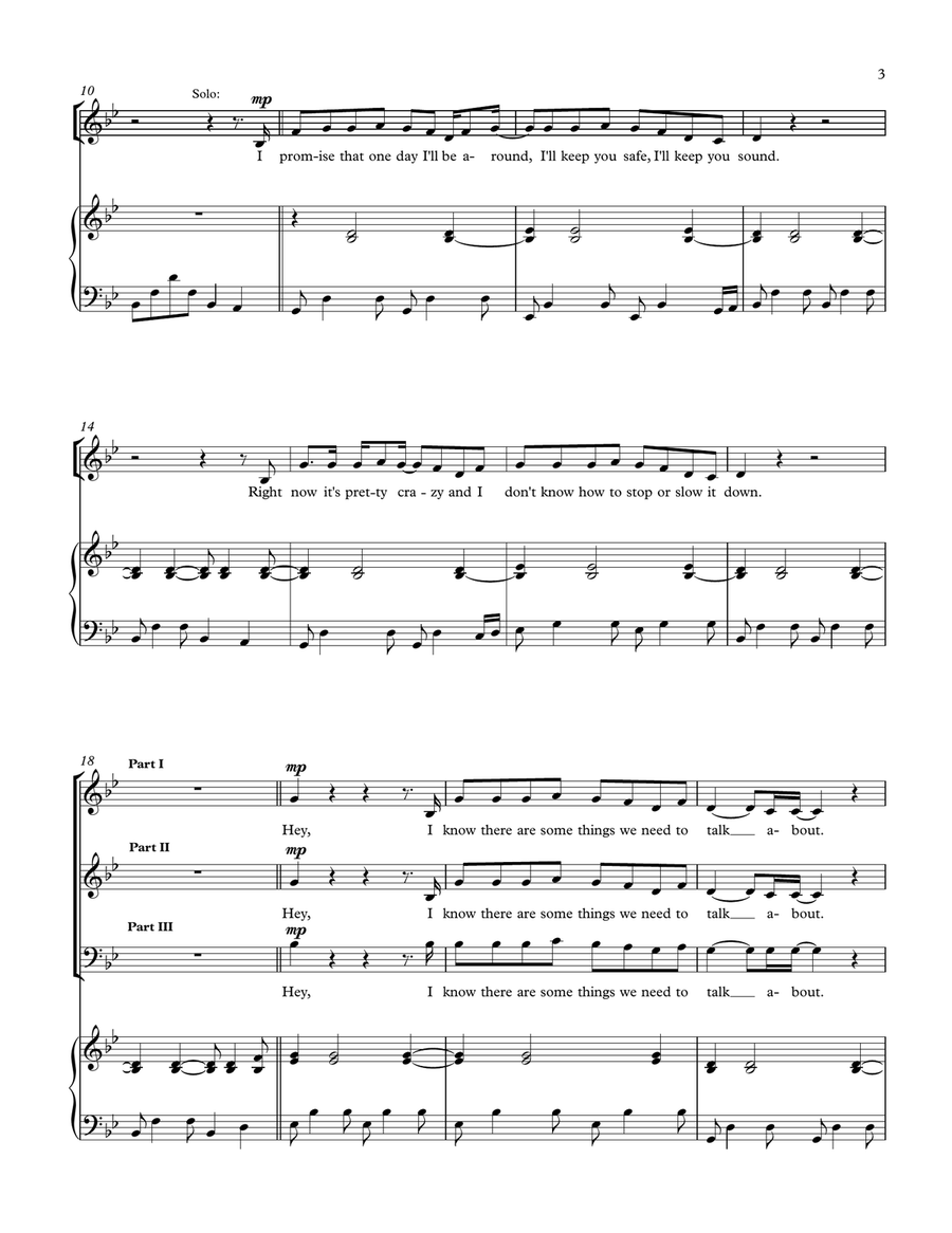 Never Be Alone 3-Part scores gallery preview page 3