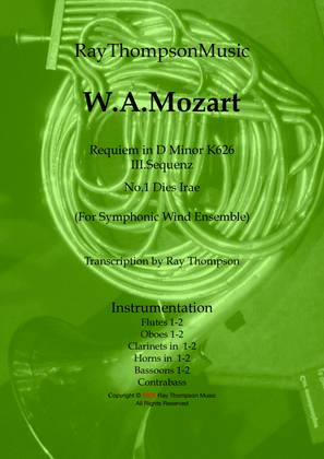 Book cover for Mozart: Requiem in D minor K626 III.Sequenz No.1 Dies irae - symphonic wind