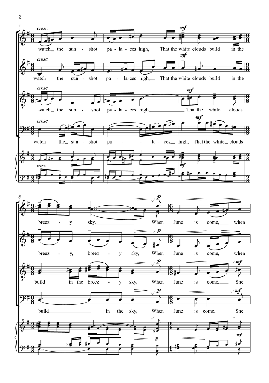 When June is Come (for SATB div., unaccompanied) Divisi scores gallery preview page 3