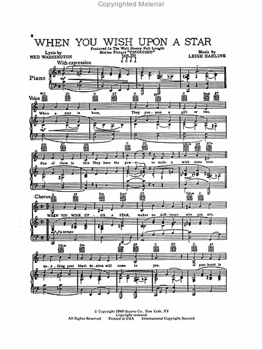 When You Wish Upon A Star Voice Solo scores gallery preview page 2