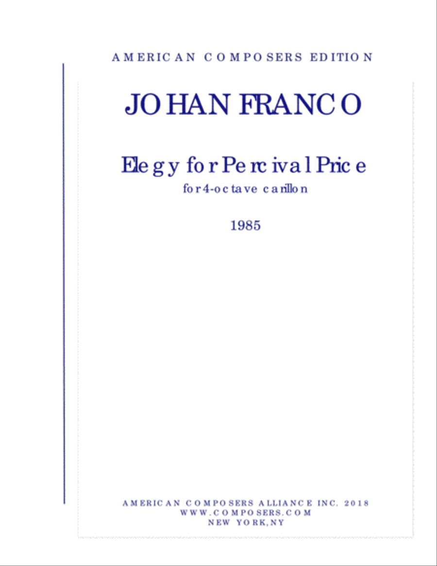 [Franco] Elegy for Percival Price Glockenspiel scores gallery preview page 1