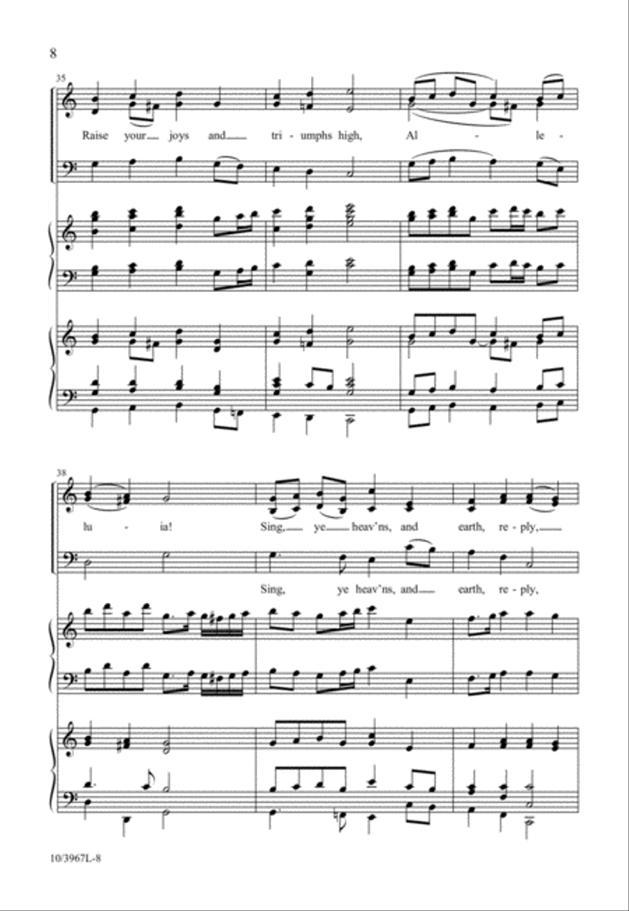 Raise Your Joys and Triumphs High 3-Part scores gallery preview page 9